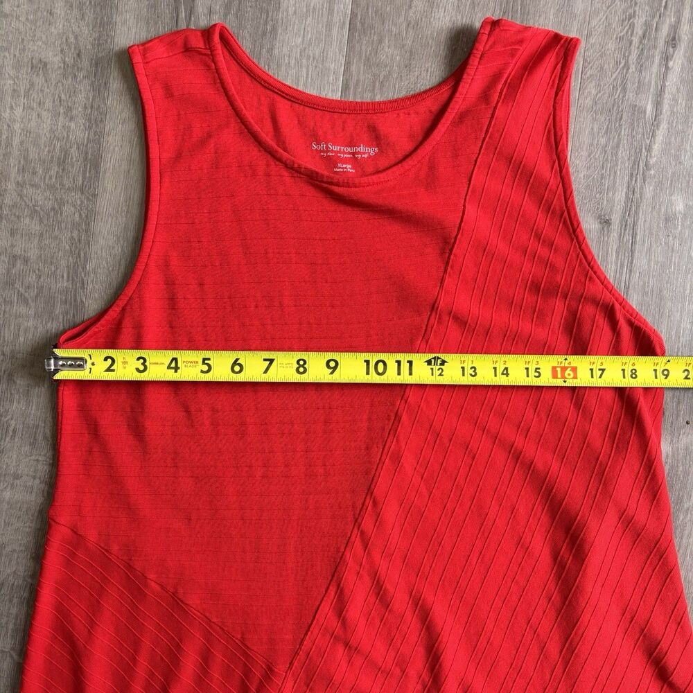 Soft Surroundings Red Dress Women's Size XL Sleeveless Pima Cotton Stretchy - Picture 9 of 9